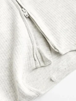 Next Neutral Baby Footless 2 Way Zip 100% Cotton Sleepsuits 3 Pack (0mths-3yrs) Clearance