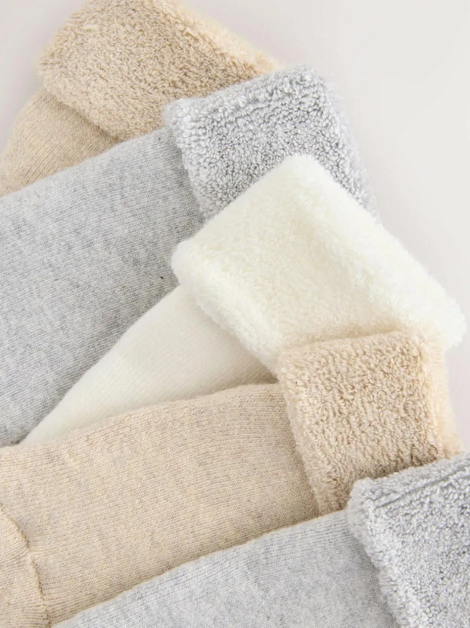 Next Neutral Baby Roll Top Towelling Socks 5 Pack (0mths-2yrs) Best