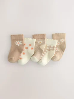 Next Neutral Baby Socks 5 Pack (0mths-2yrs) Outlet