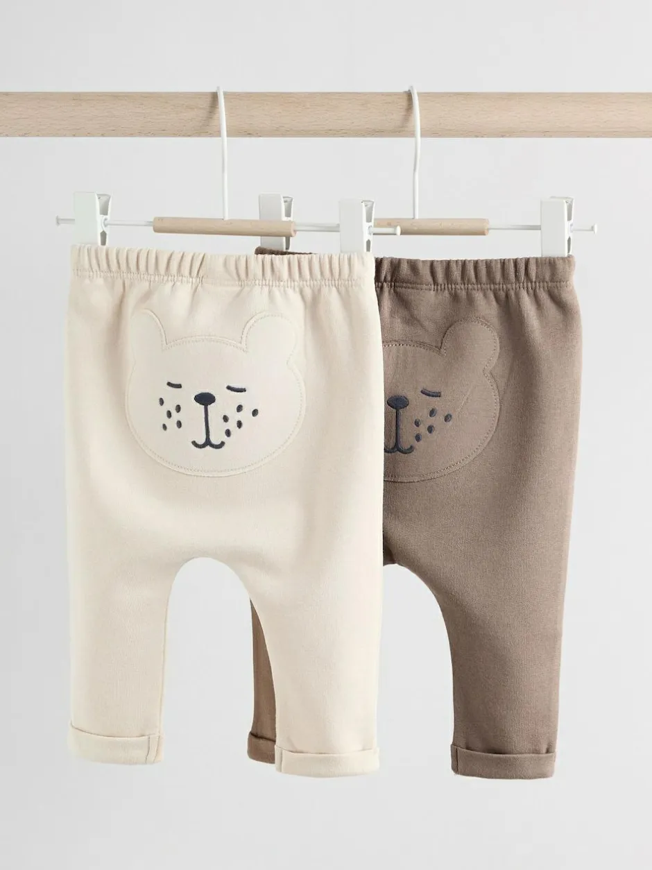 Next Neutral Bear Baby 100% Cotton Leggings 2 Pack (0mths-2yrs)