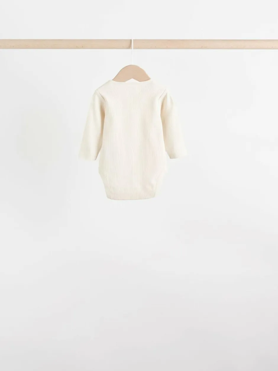 Next Baby Long Sleeve Bodysuits 5 Pack Neutral Bear