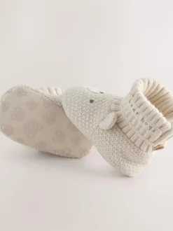 Next Neutral Bear Baby Sock Top Boot Shoes (0-18mths) Sale