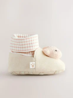 Next Neutral Bear Baby Sock Top Boots (0-18mths) New