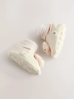 Next Neutral Bear Baby Sock Top Boots (0-18mths) New