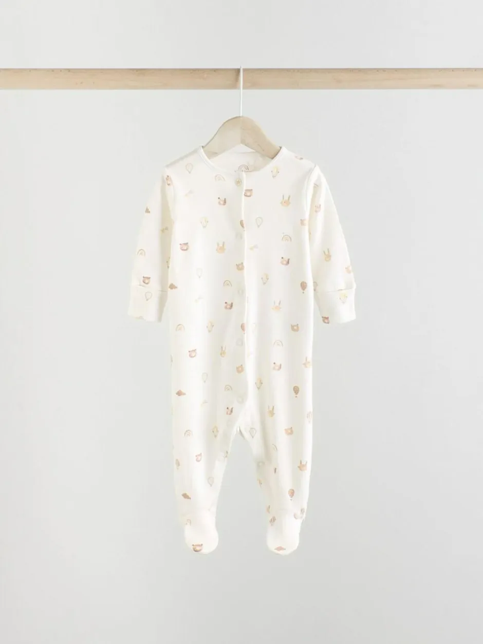 Next Neutral Bear Character Sleepsuits 5 Pack (0mths-2yrs) Clearance