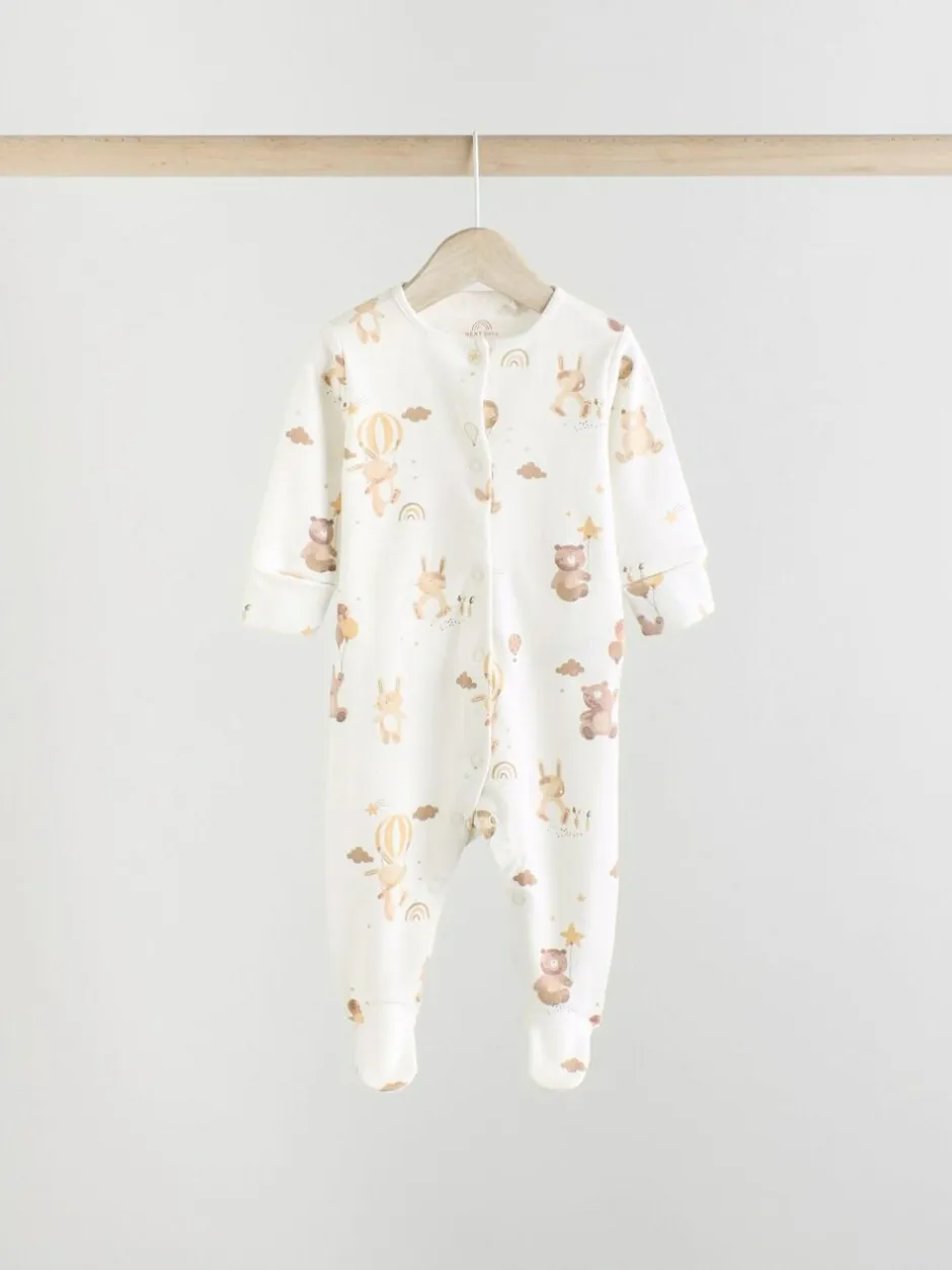 Next Neutral Bear Character Sleepsuits 5 Pack (0mths-2yrs) Clearance