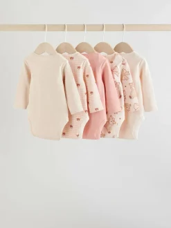 Next Long Sleeve Baby Bodysuits 5 Pack Neutral Bear New