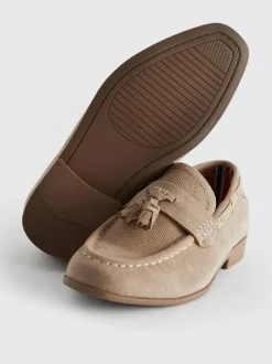 Next Wide Fit (G) Smart Loafers Neutral Beige