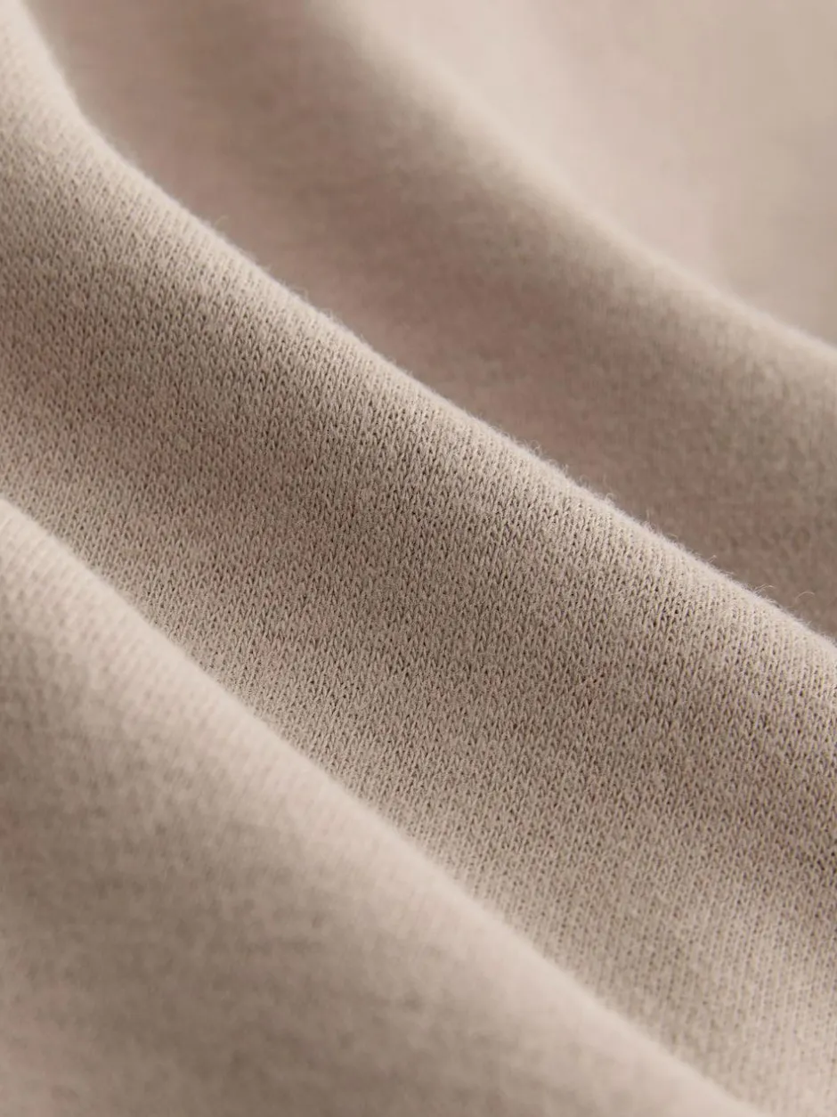 Next Neutral Brown Active Longline Overhead Seam Detail Supersoft Hoodie with Pockets Clearance