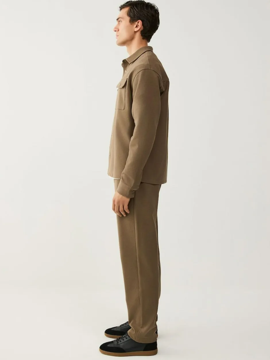 Next Textured Twill Straight Leg Joggers Neutral Brown New