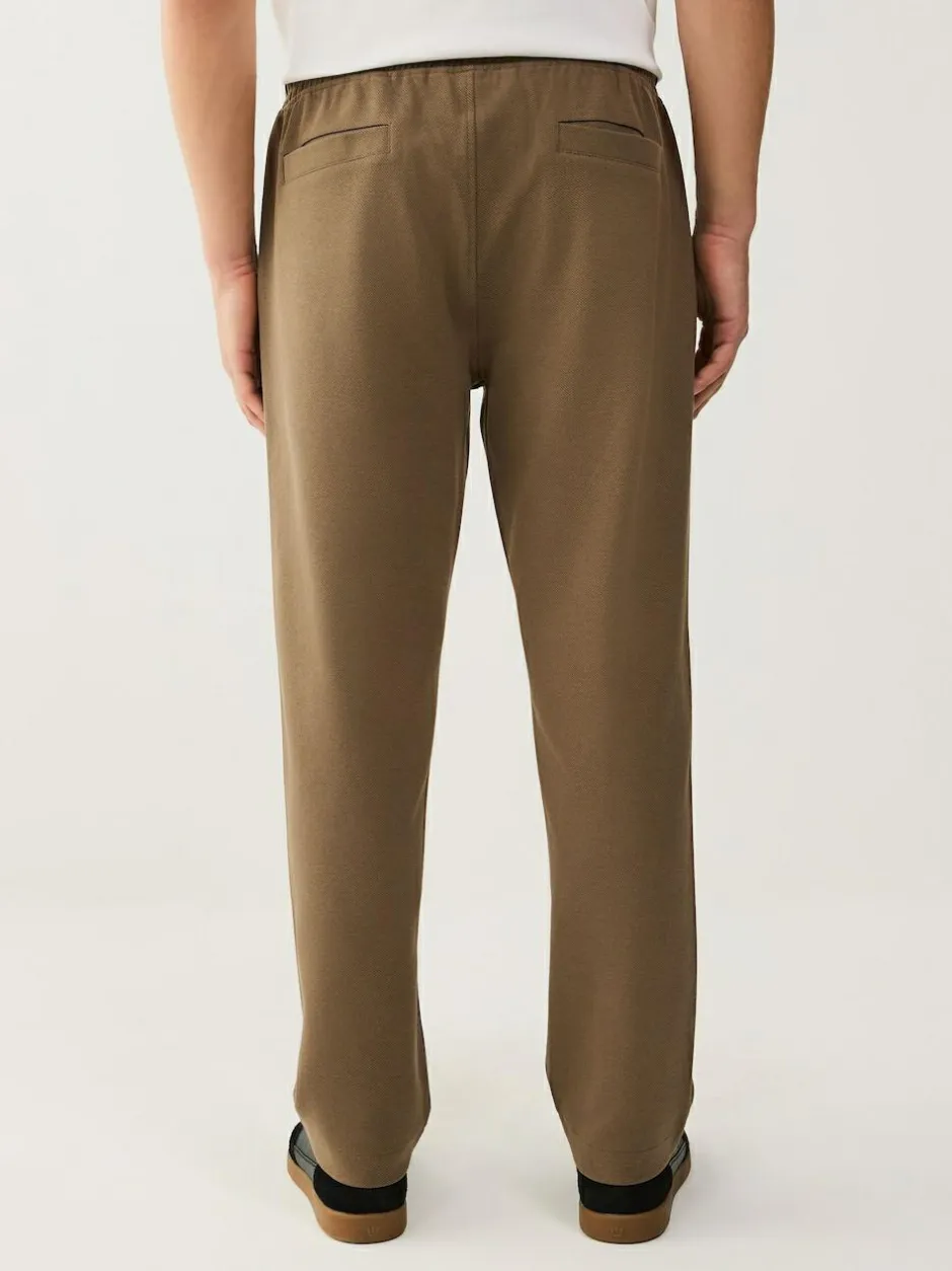 Next Textured Twill Straight Leg Joggers Neutral Brown New