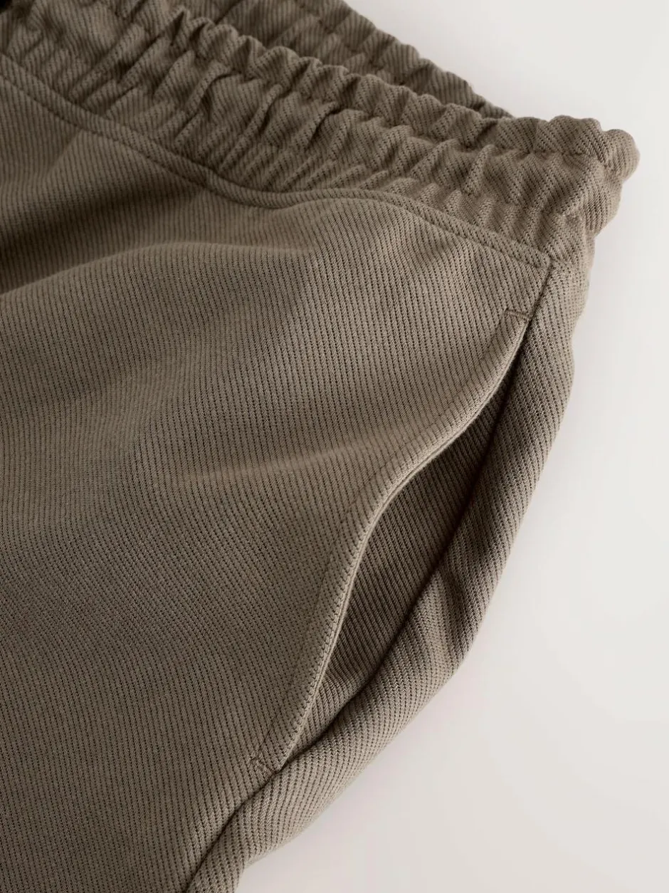 Next Textured Twill Straight Leg Joggers Neutral Brown New