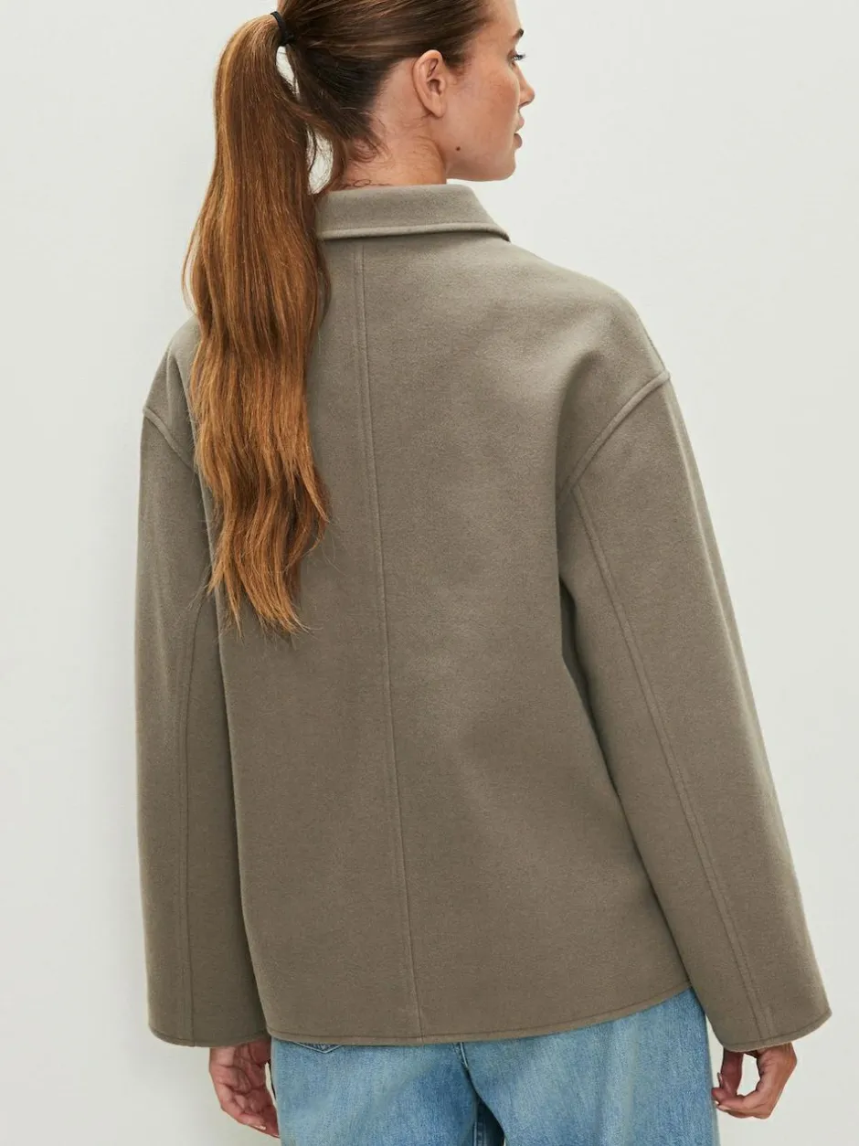 Next Brushed Collared Jacket Neutral Hot