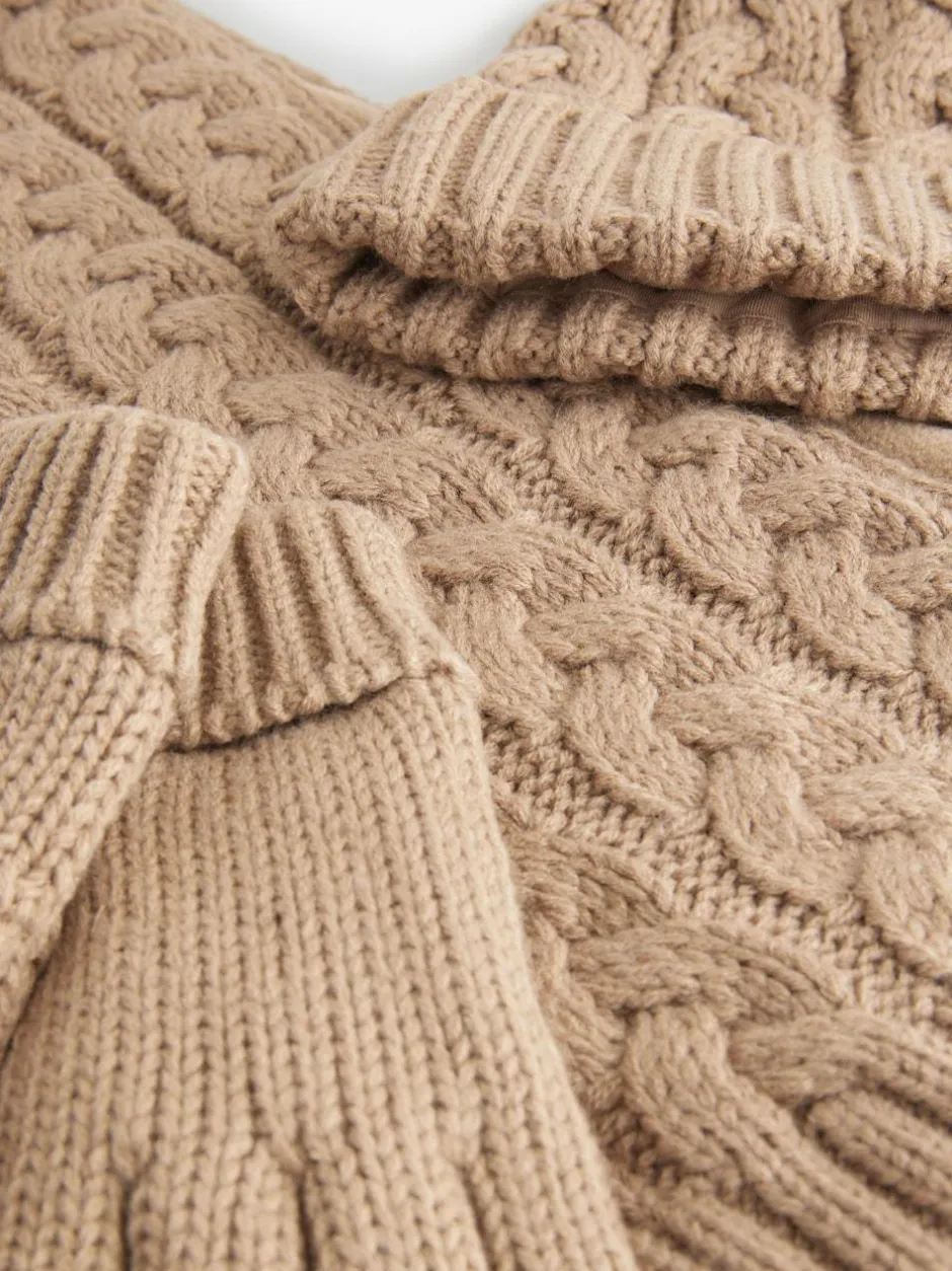 Next Hat Gloves & Scarf 3 Piece Set (3-16yrs) Neutral Cable Knit Best