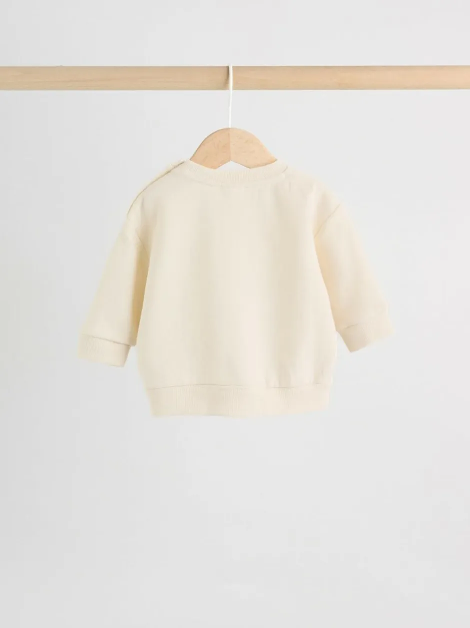Next Baby Sweatshirt and Trousers Set (0mths-2yrs) Neutral Check Outlet