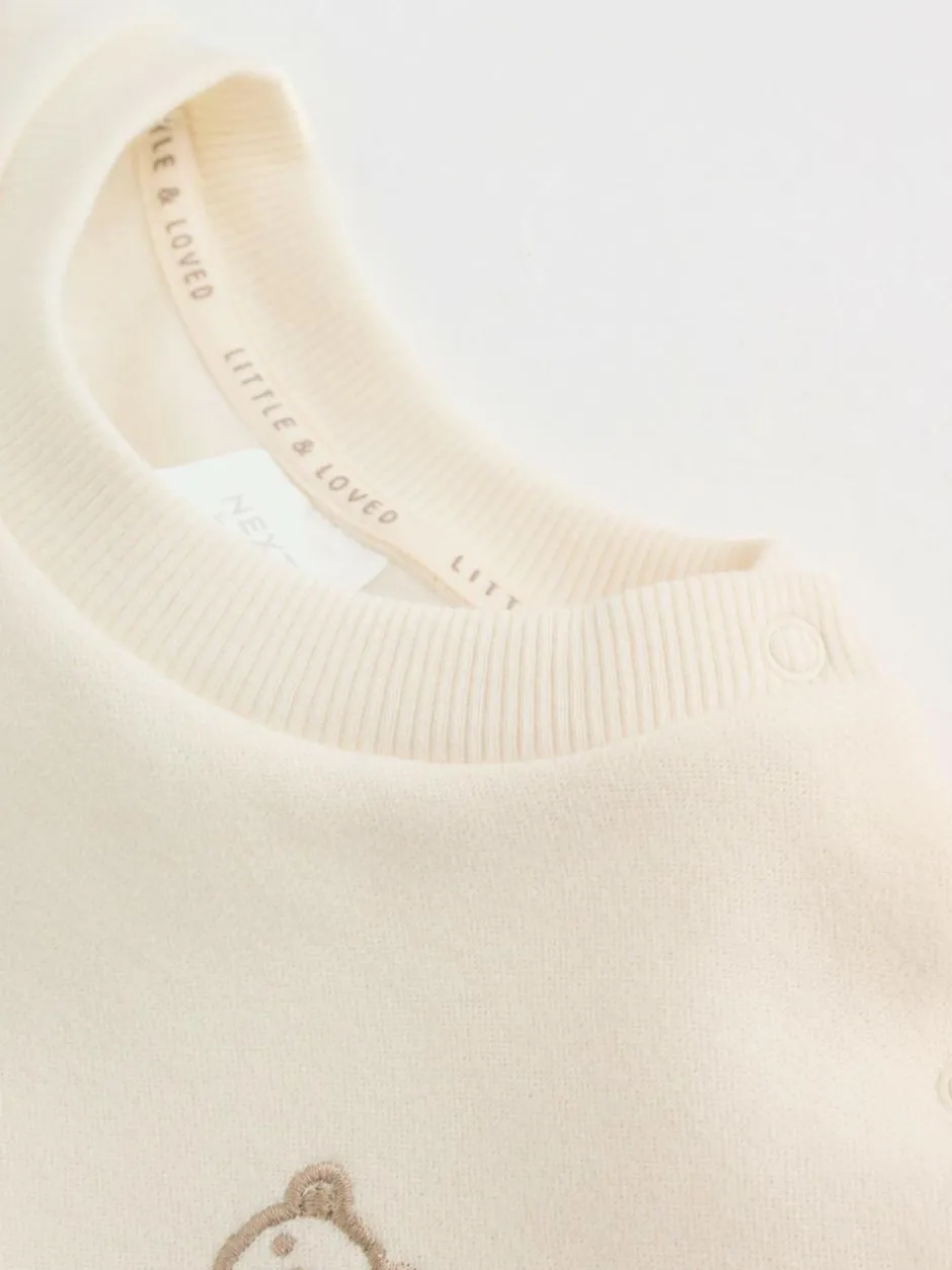 Next Baby Sweatshirt and Trousers Set (0mths-2yrs) Neutral Check Outlet