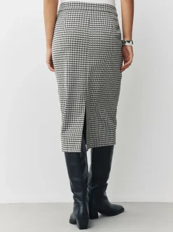 Next Ponte Pencil Skirt Neutral Check Discount