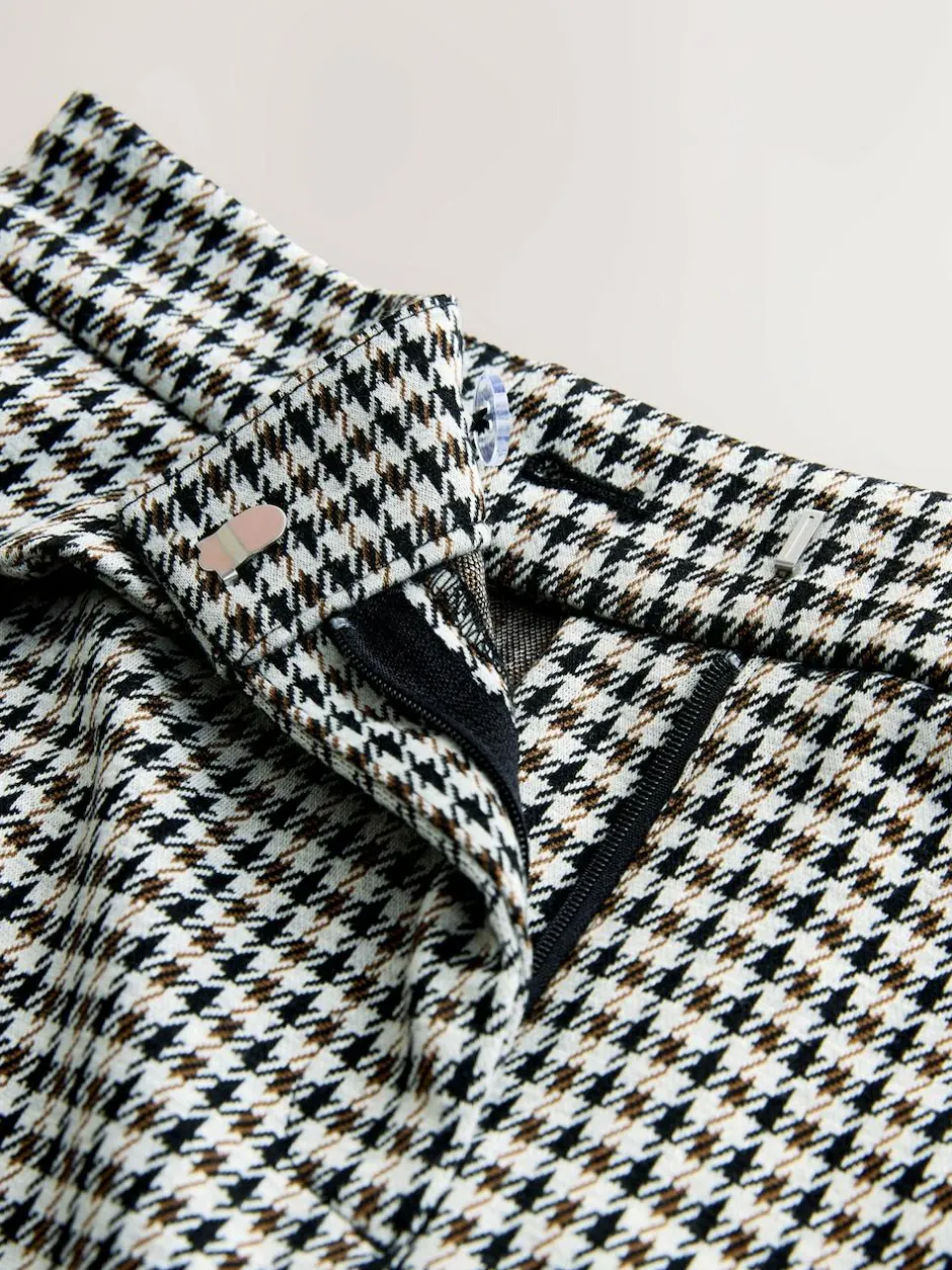 Next Ponte Pencil Skirt Neutral Check Discount