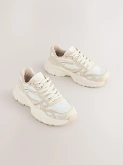 Next Neutral Chunky Lace up Trainers Hot
