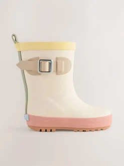 Next Buckle Wellies Neutral Colourblock New