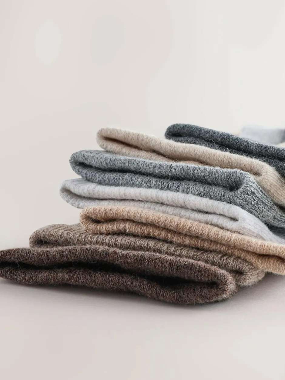 Next Cotton Rich Fine Rib Socks 7 Pack Neutral Online