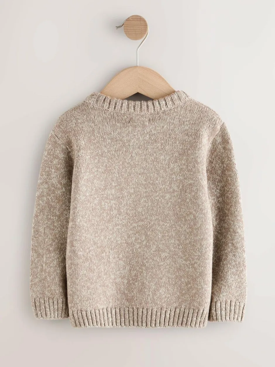 Next Neutral Dogs Knitted Crew Neck Jumper (3mths-7yrs) Outlet