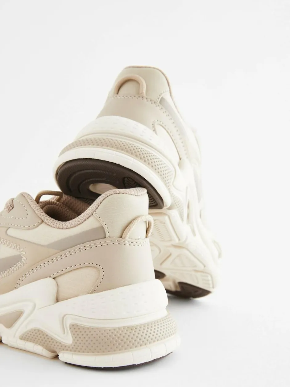 Next Elastic Lace Trainers Neutral New