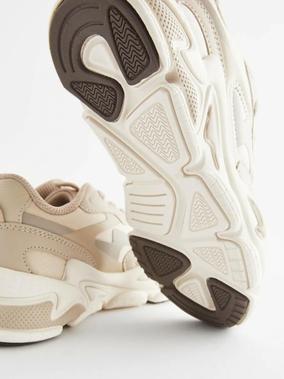 Next Elastic Lace Trainers Neutral New