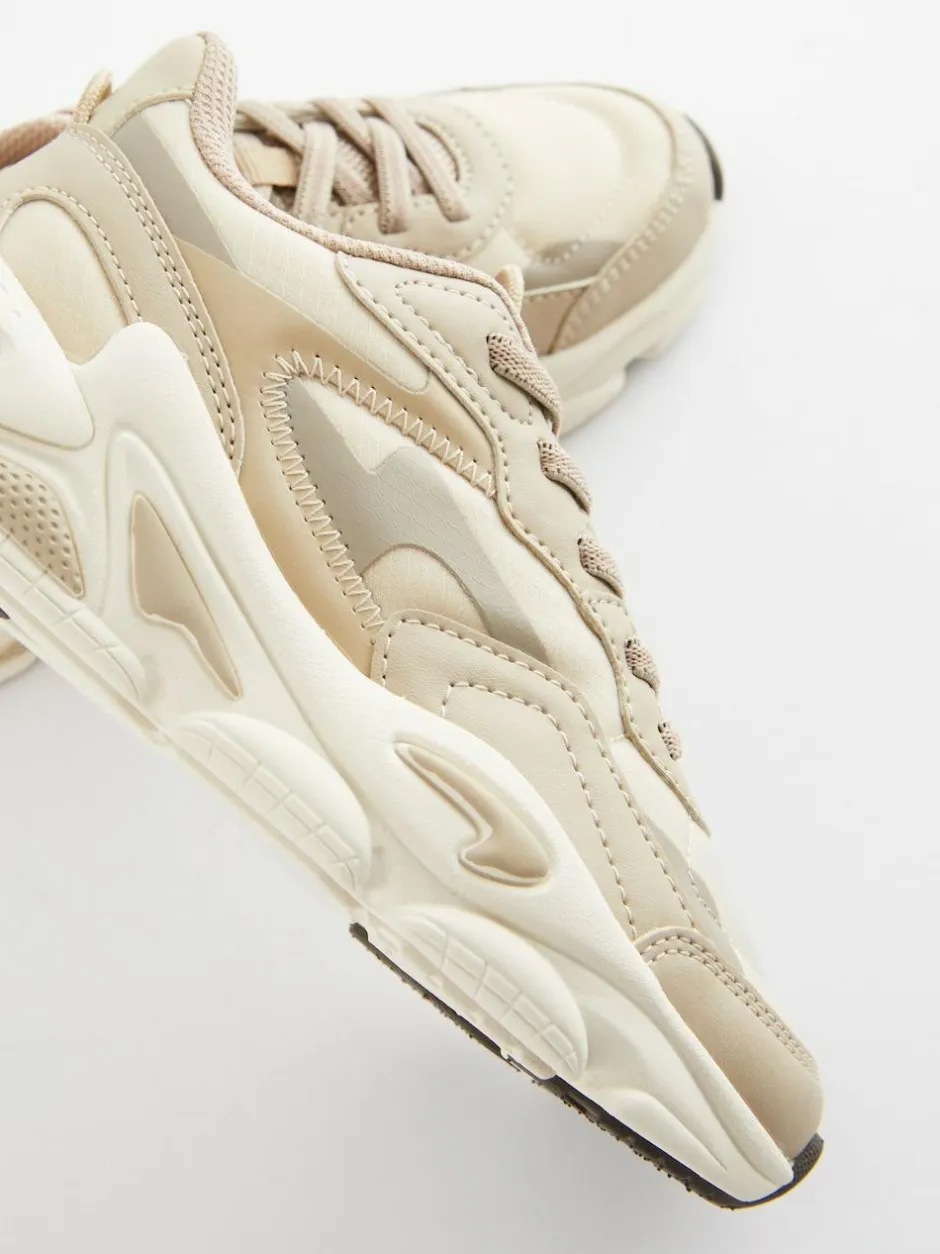 Next Elastic Lace Trainers Neutral New