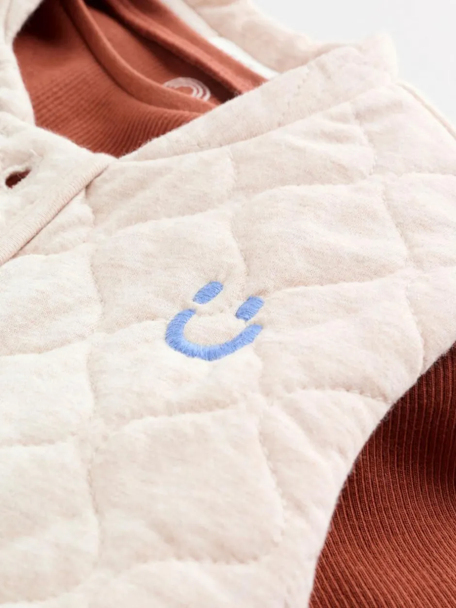 Next Baby Gilet Top and Leggings Set (0mths-2yrs) Neutral Faces Outlet