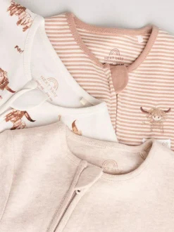 Next Neutral Hamish Baby 100% Cotton Sleepsuits 3 Pack (0mths-2yrs) Online