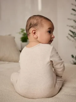 Next Neutral Hamish Baby 100% Cotton Sleepsuits 3 Pack (0mths-2yrs) Online