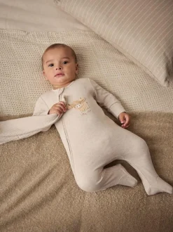 Next Neutral Hamish Baby 100% Cotton Sleepsuits 3 Pack (0mths-2yrs) Online