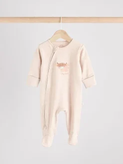 Next Neutral Hamish Baby 100% Cotton Sleepsuits 3 Pack (0mths-2yrs) Online