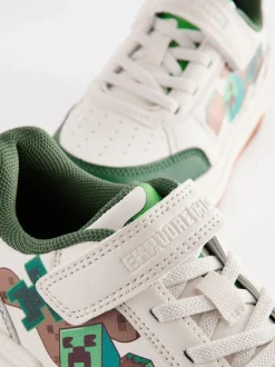 Next Neutral Minecraft Touch Close Elastic Lace Trainers Best