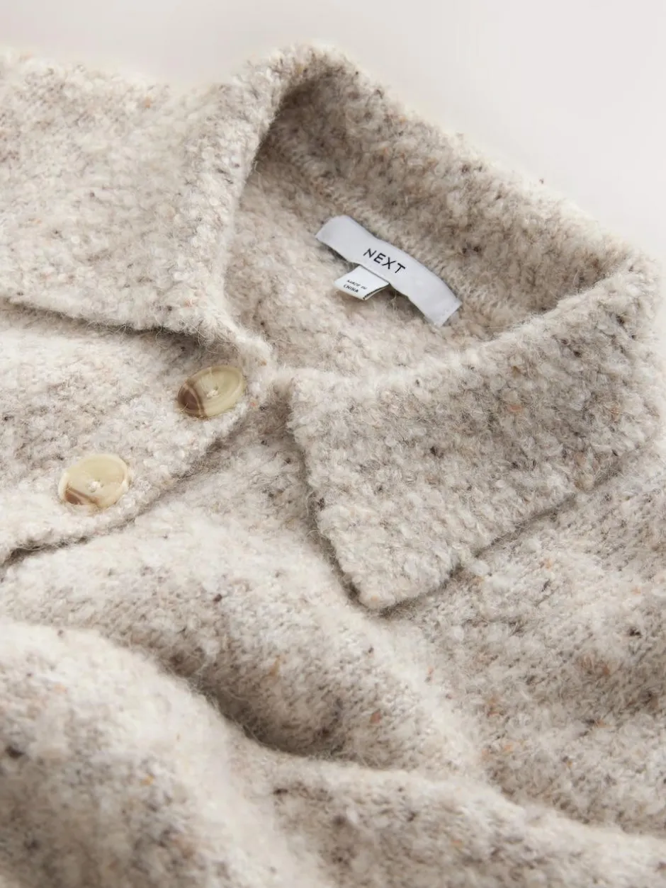 Next Boucle Long Sleeve Polo Jumper Neutral Neppy Online