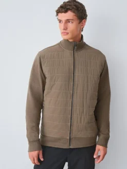 Next Non-Hooded Hybrid Full Zip Jacket Neutral Discount