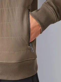 Next Non-Hooded Hybrid Full Zip Jacket Neutral Discount