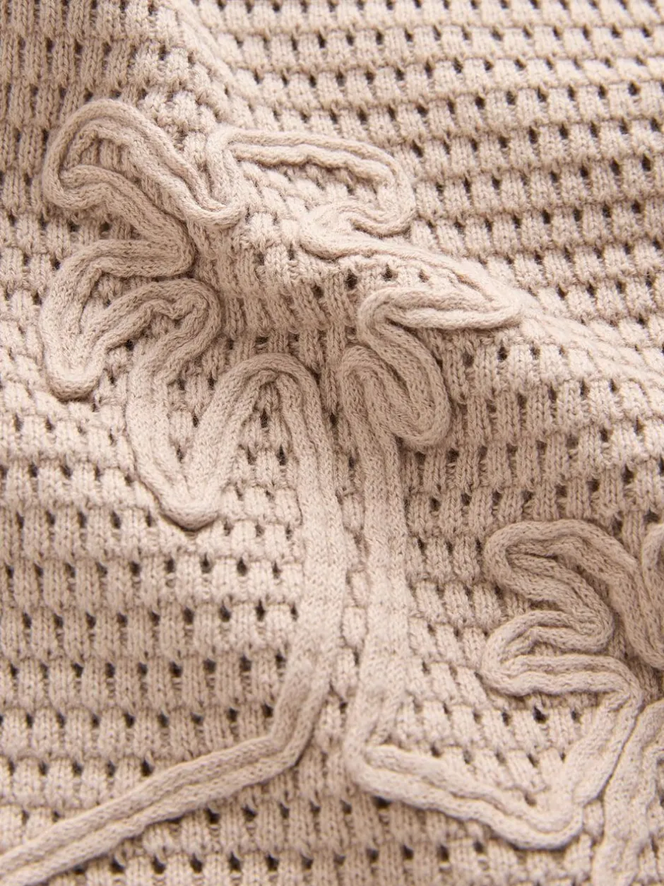 Next Textured Revere Collar Short Sleeve Knitted Polo Shirt (3mths-7yrs) Neutral Palms Discount