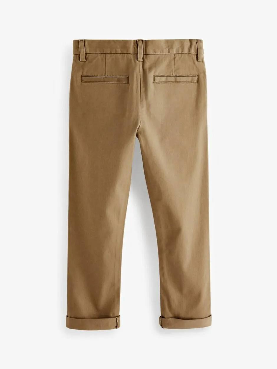 Next Neutral Regular Fit Stretch Chino Trousers (3-17yrs) Online