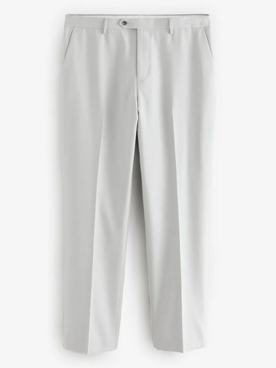 Next Neutral Regular Fit Textured Suit Trousers Outlet