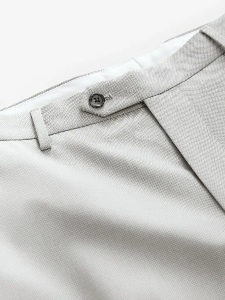 Next Neutral Regular Fit Textured Suit Trousers Outlet
