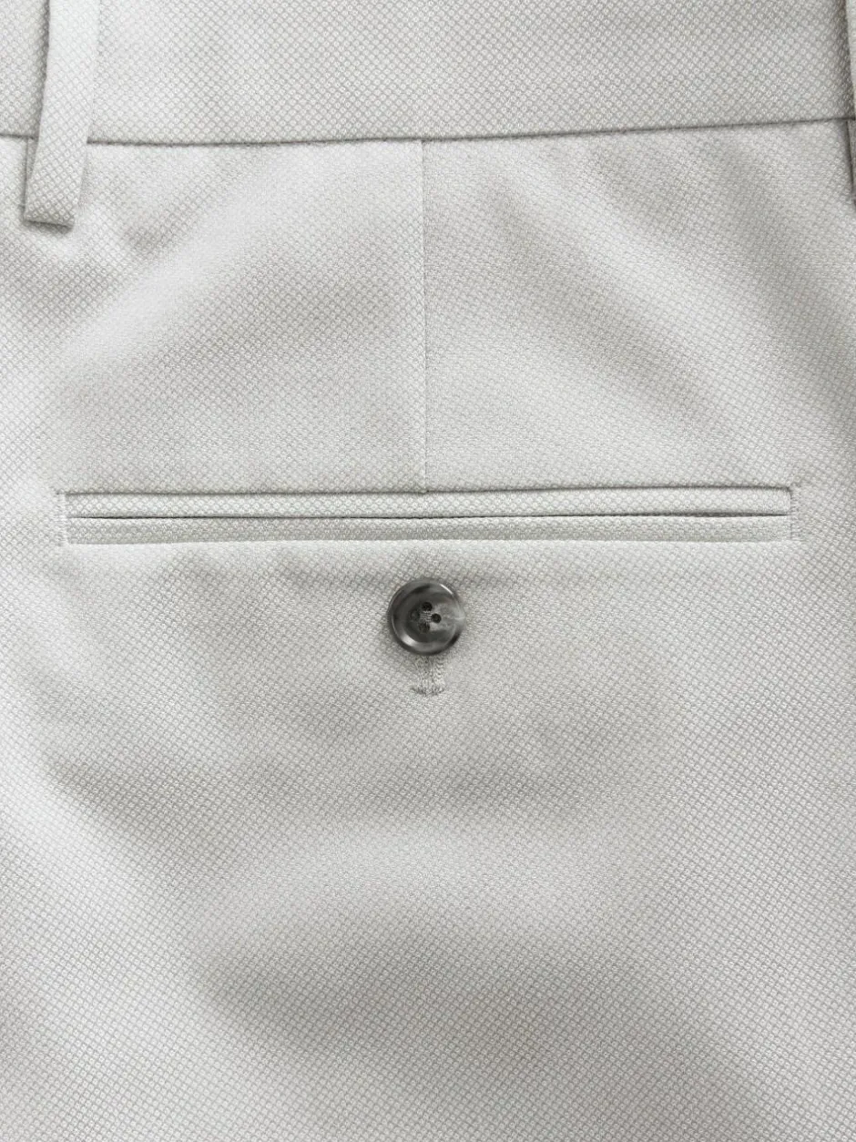 Next Neutral Regular Fit Textured Suit Trousers Outlet