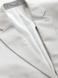 Next Neutral Regular Fit Textured Suit Jacket Sale