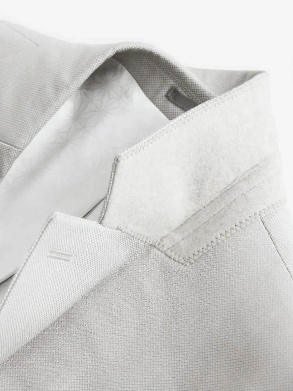 Next Neutral Regular Fit Textured Suit Jacket Sale