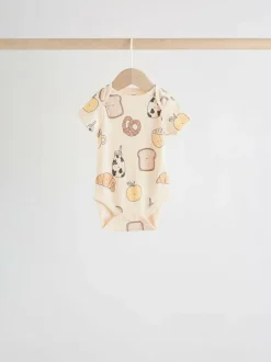 Next Neutral Short Sleeve Baby Bodysuits 5 Pack New