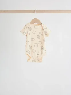 Next Neutral Short Sleeve Baby Bodysuits 5 Pack New