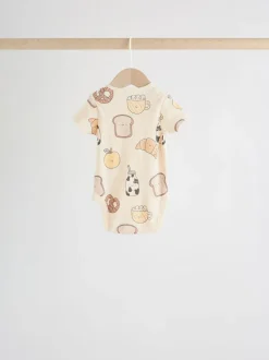 Next Neutral Short Sleeve Baby Bodysuits 5 Pack New