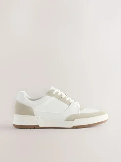 Next Smart Casual Trainers with Suede Trim Neutral Discount