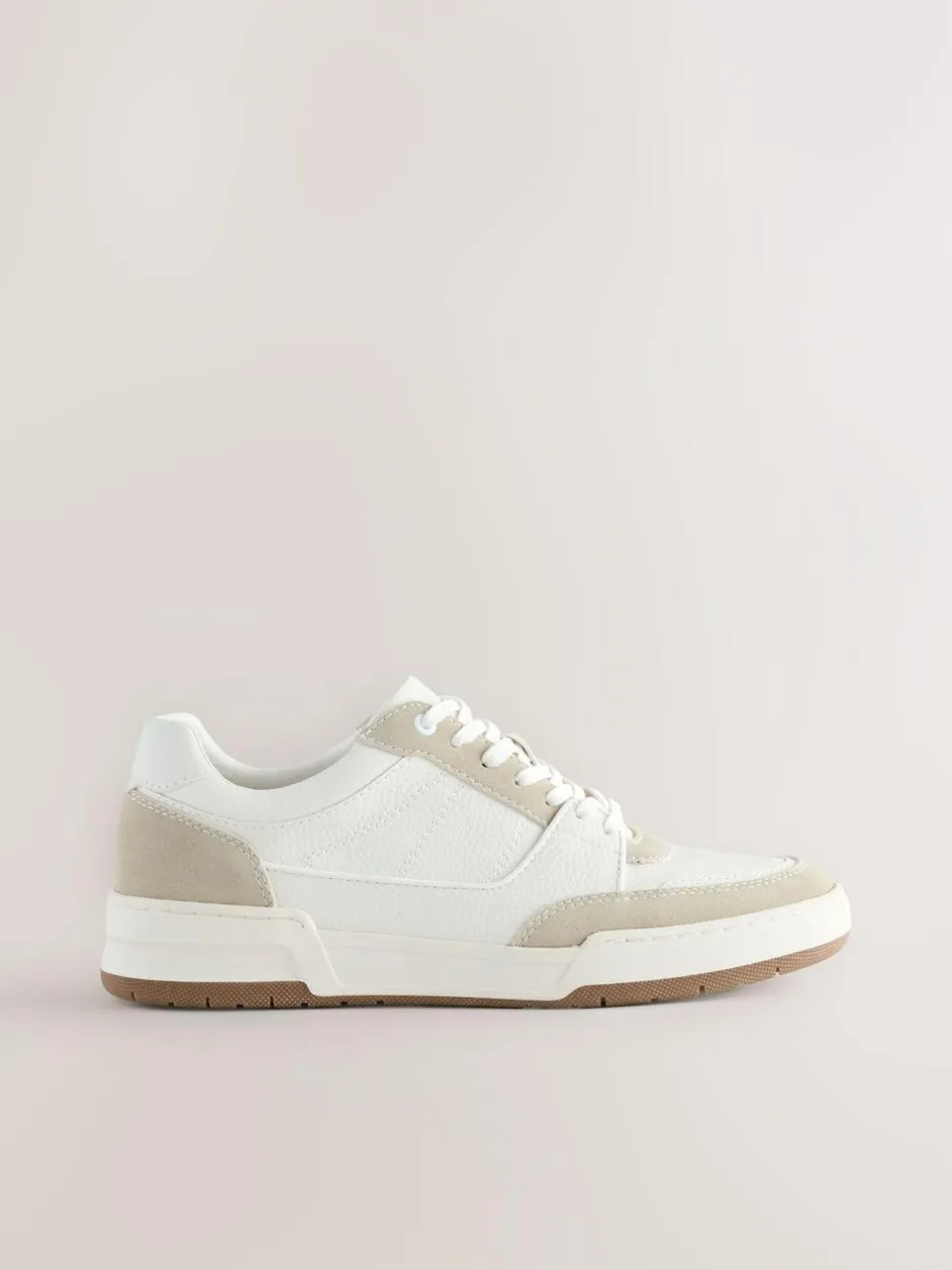 Next Smart Casual Trainers with Suede Trim Neutral Discount